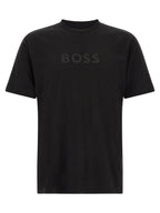 Schwarzes Baumwoll-T-Shirt Hugo Boss