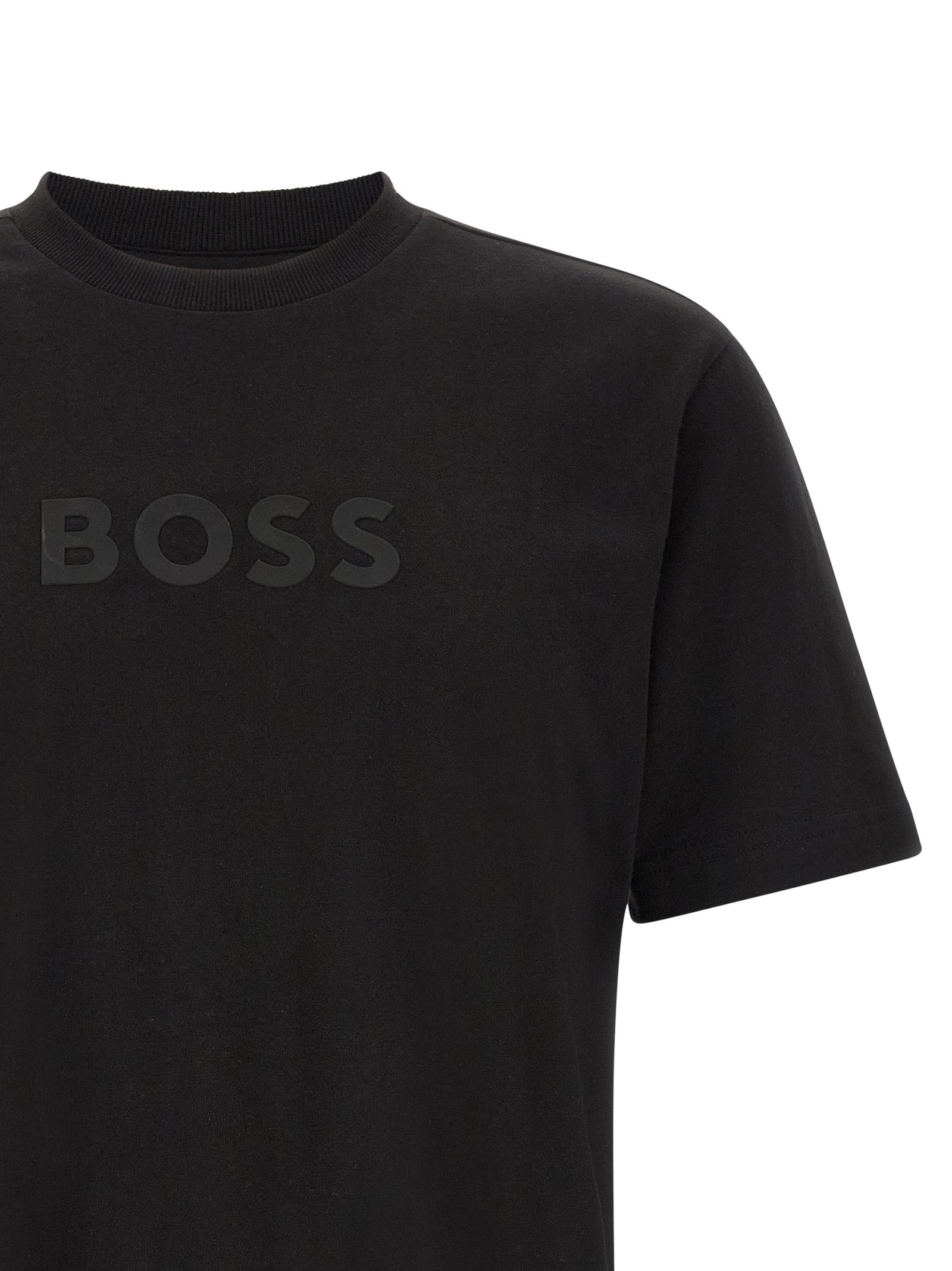 Schwarzes Baumwoll-T-Shirt Hugo Boss