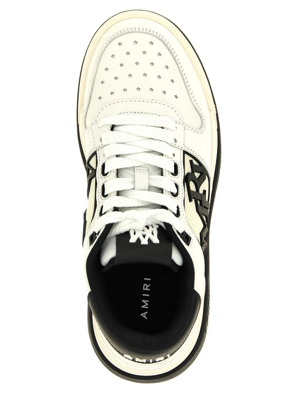Zweifarbige Kalbsleder-Sneaker im Athletic-Stil Amiri
