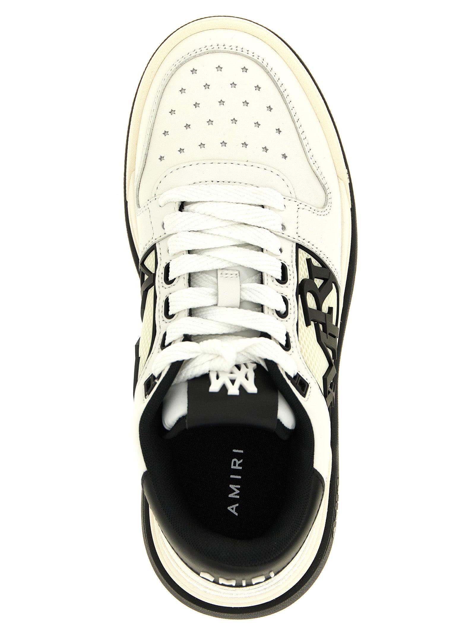 Zweifarbige Kalbsleder-Sneaker im Athletic-Stil Amiri