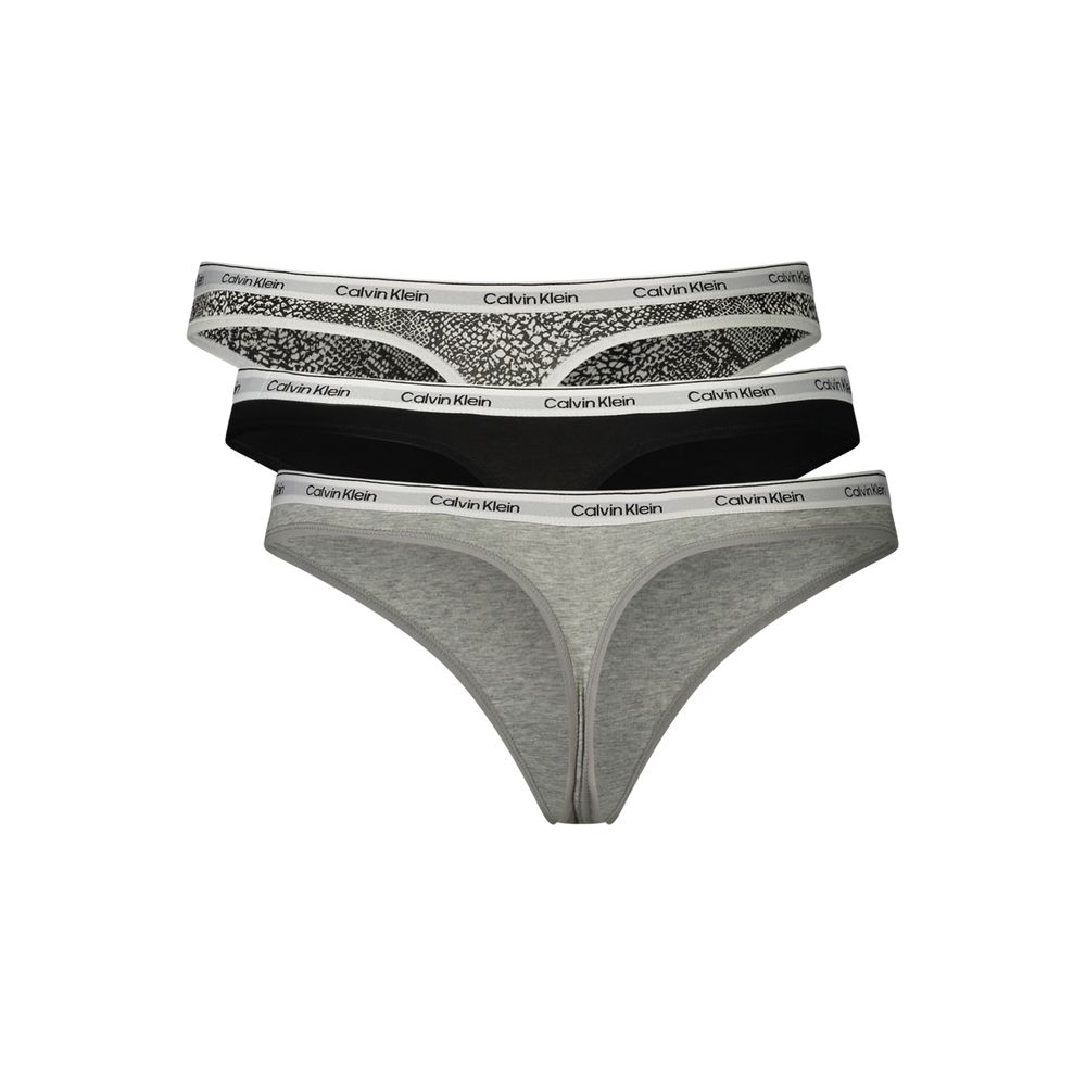 Grauer Baumwoll-String für Damen Calvin Klein
