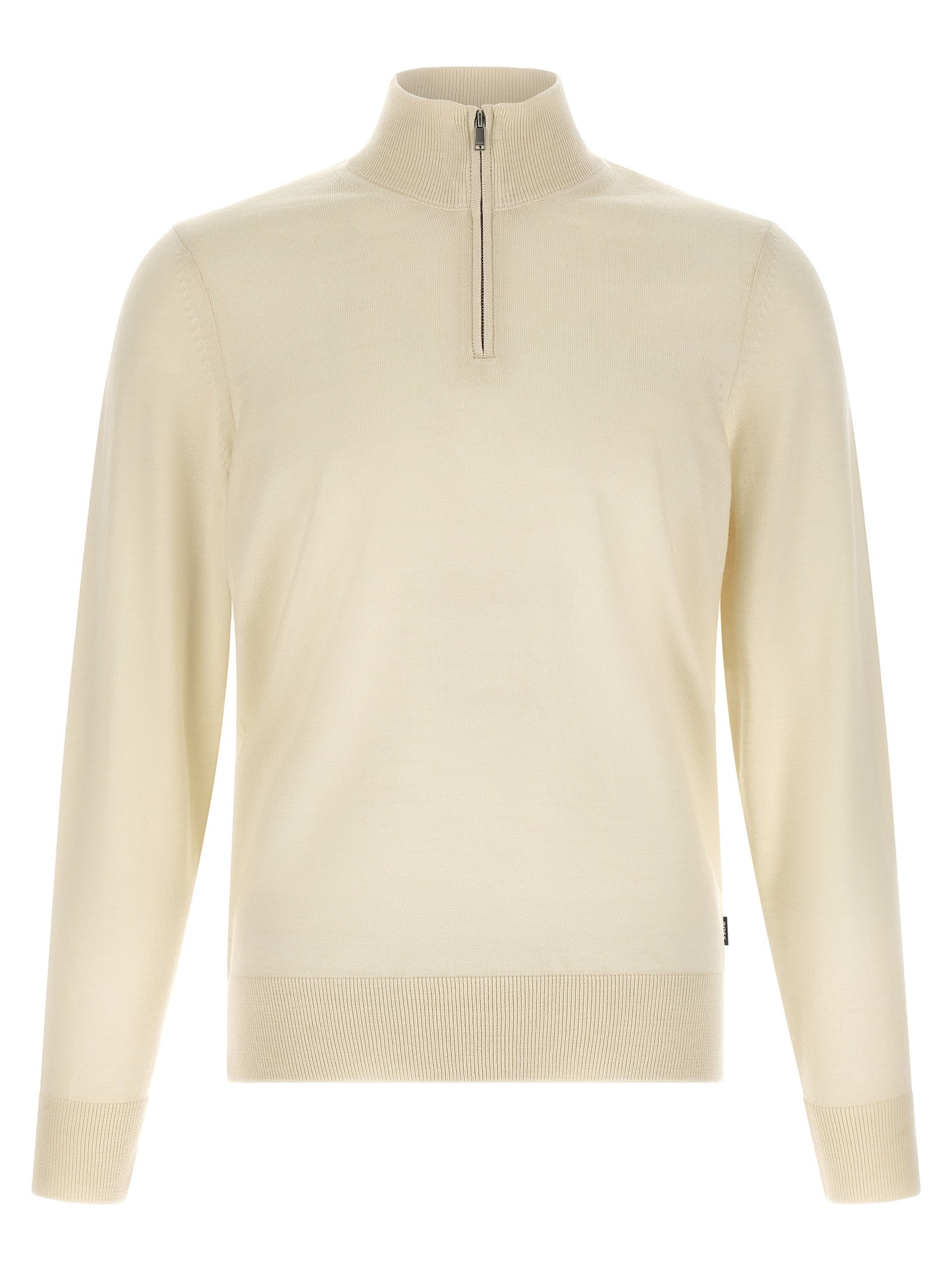 Beige Virgin Wool Cardigan Hugo Boss