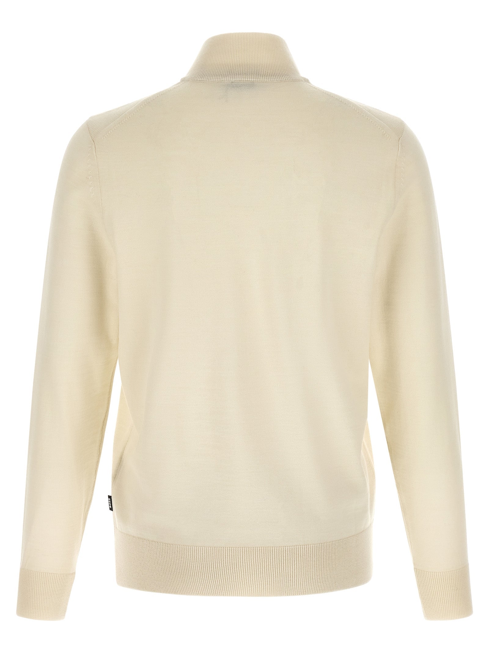 Beige Virgin Wool Cardigan Hugo Boss