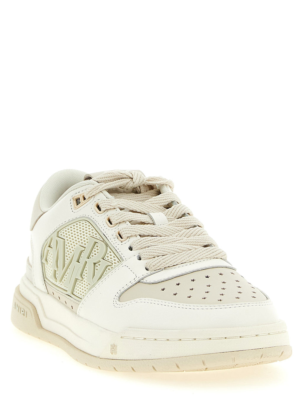 Weiße Kalbsleder Low-Top-Sneaker Amiri