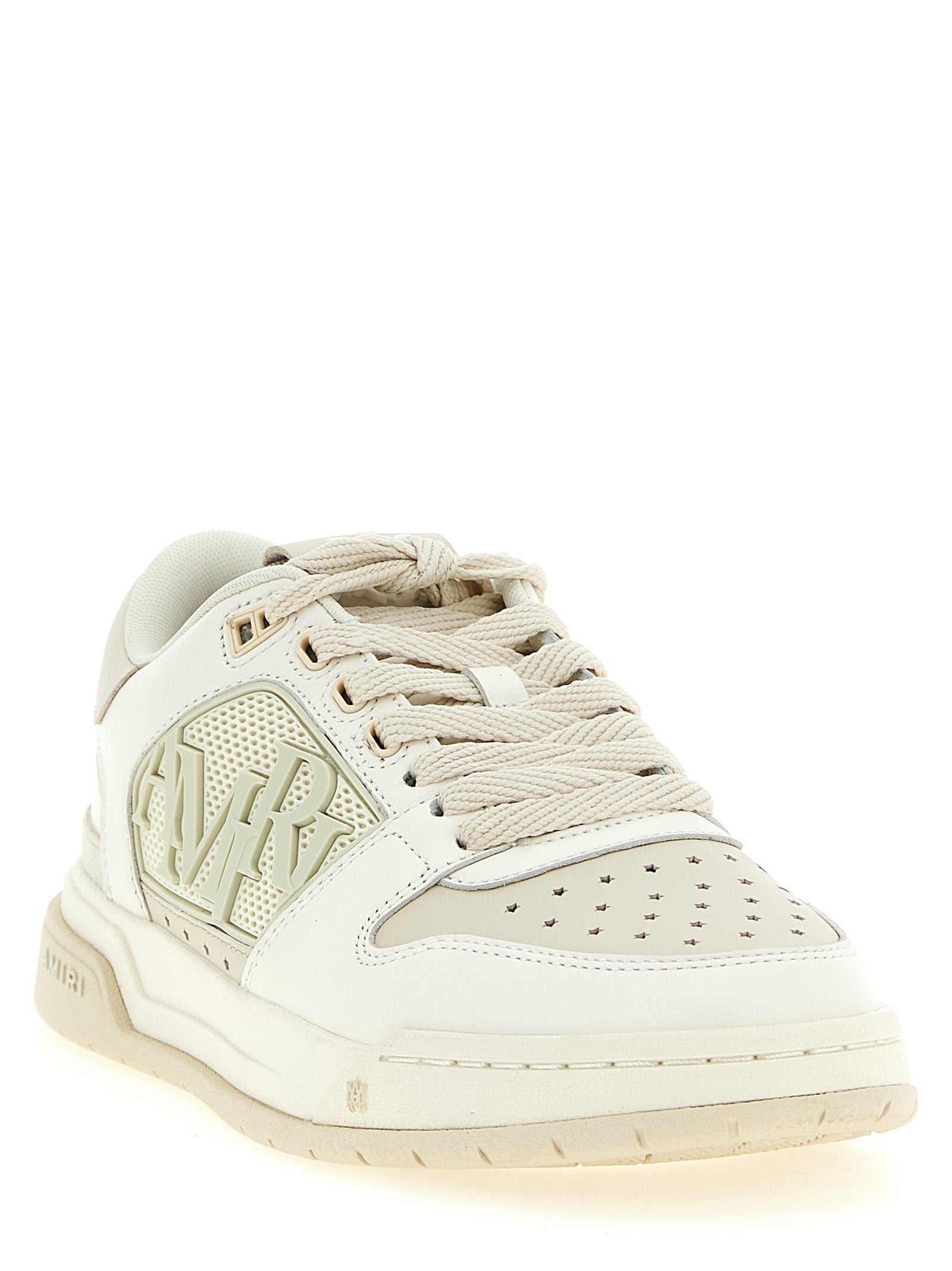 Weiße Kalbsleder Low-Top-Sneaker Amiri
