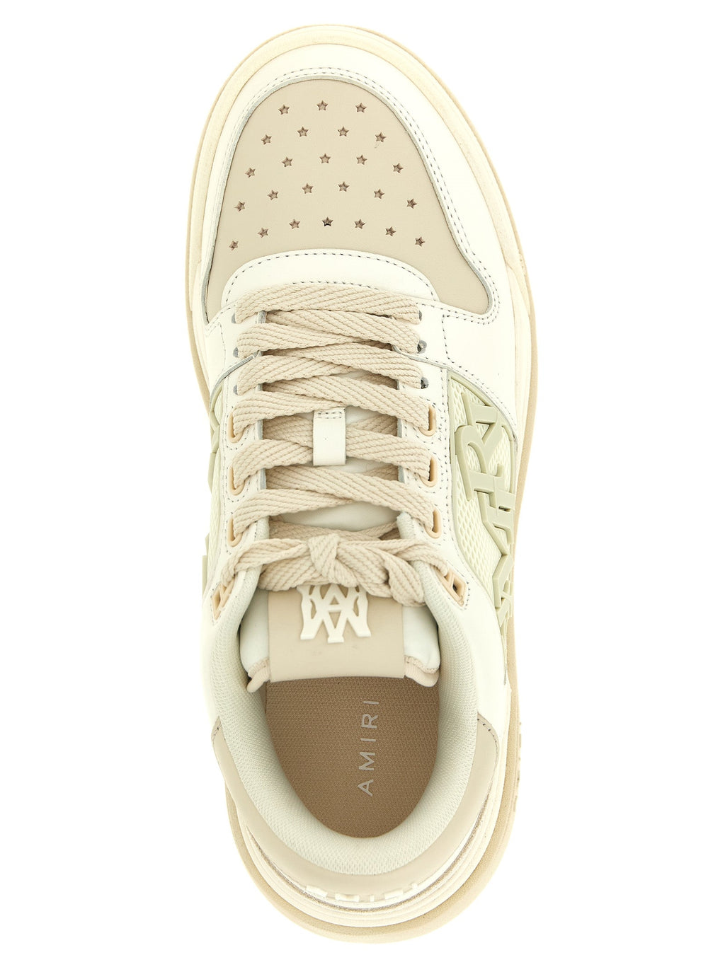 Weiße Kalbsleder Low-Top-Sneaker Amiri