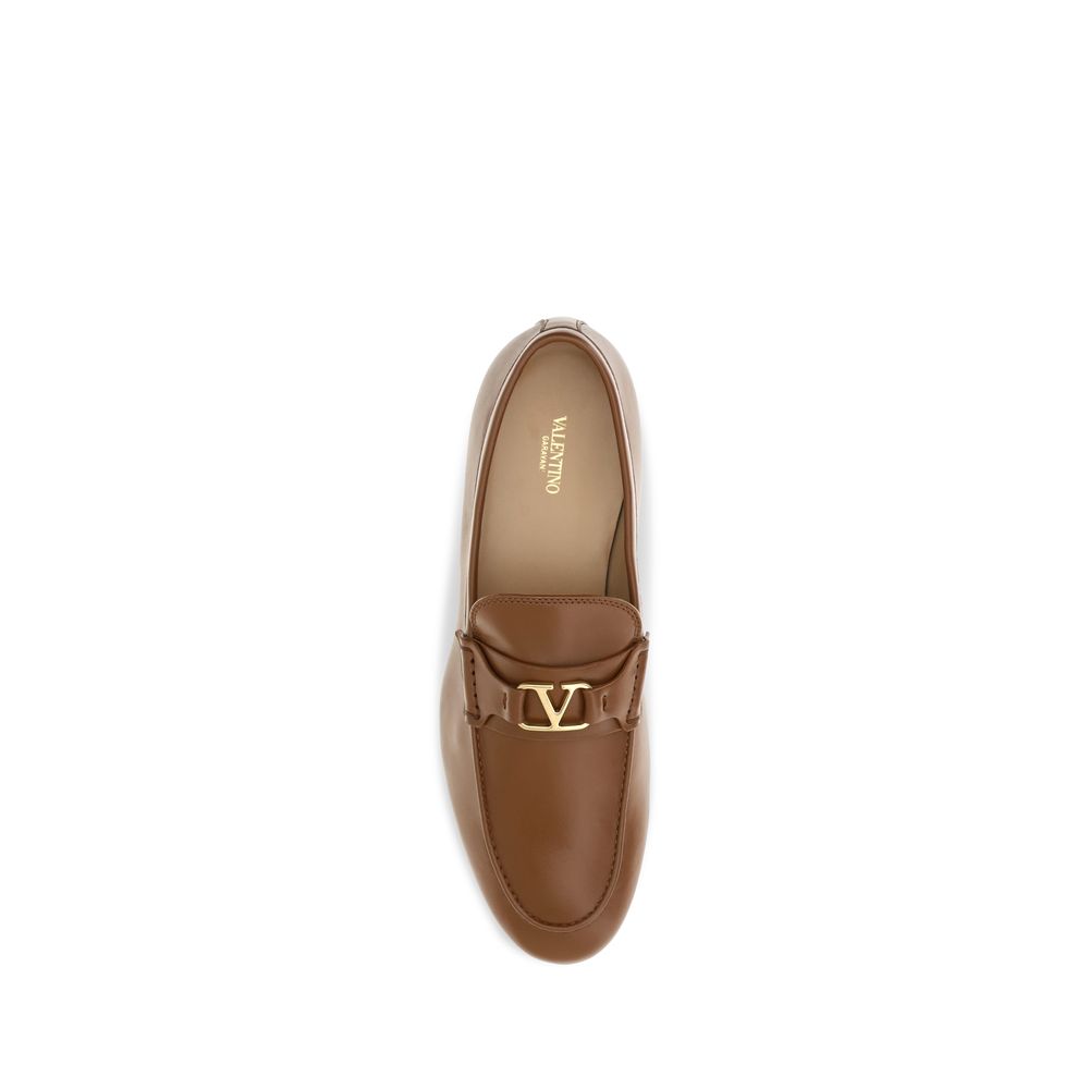 Braune Lammleder Ovis Aries Slipper-Loafer Valentino Garavani