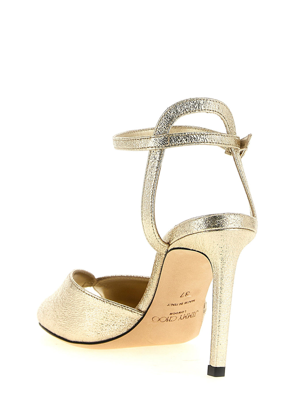 Sandale mit Stilettoabsatz aus Kalbsleder Bos Taurus in Gold Jimmy Choo