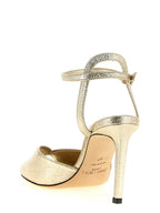 Sandale mit Stilettoabsatz aus Kalbsleder Bos Taurus in Gold Jimmy Choo