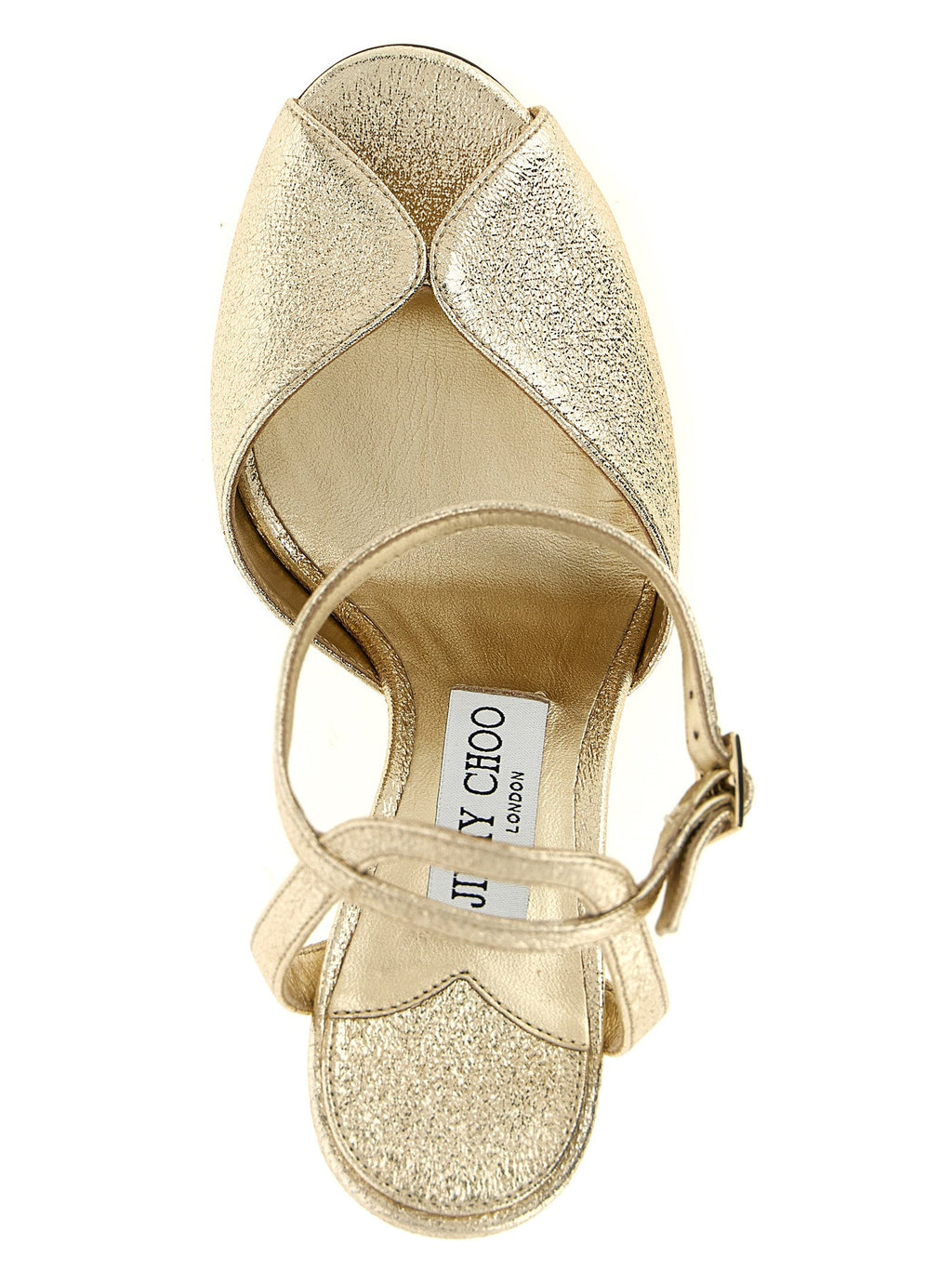 Sandale mit Stilettoabsatz aus Kalbsleder Bos Taurus in Gold Jimmy Choo