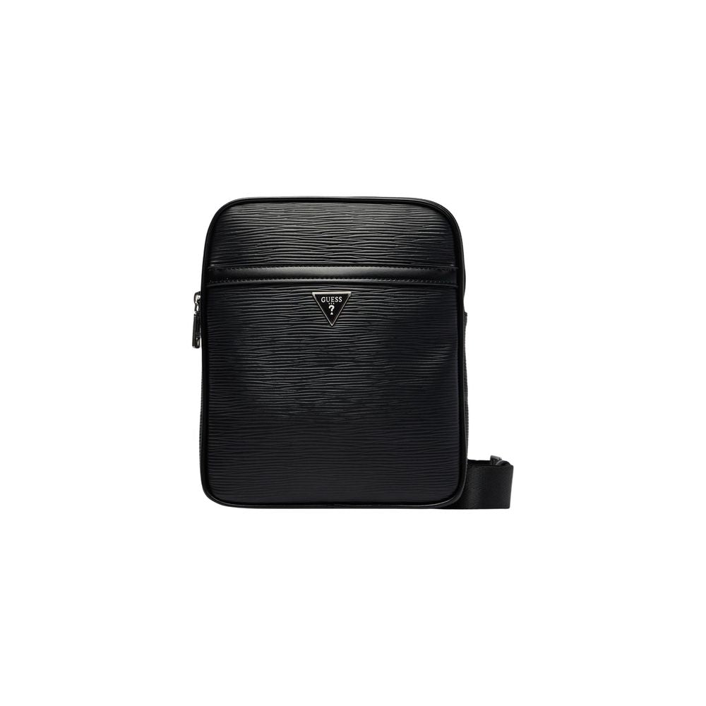 Schwarze Polyethylen-Messenger-Tasche Guess
