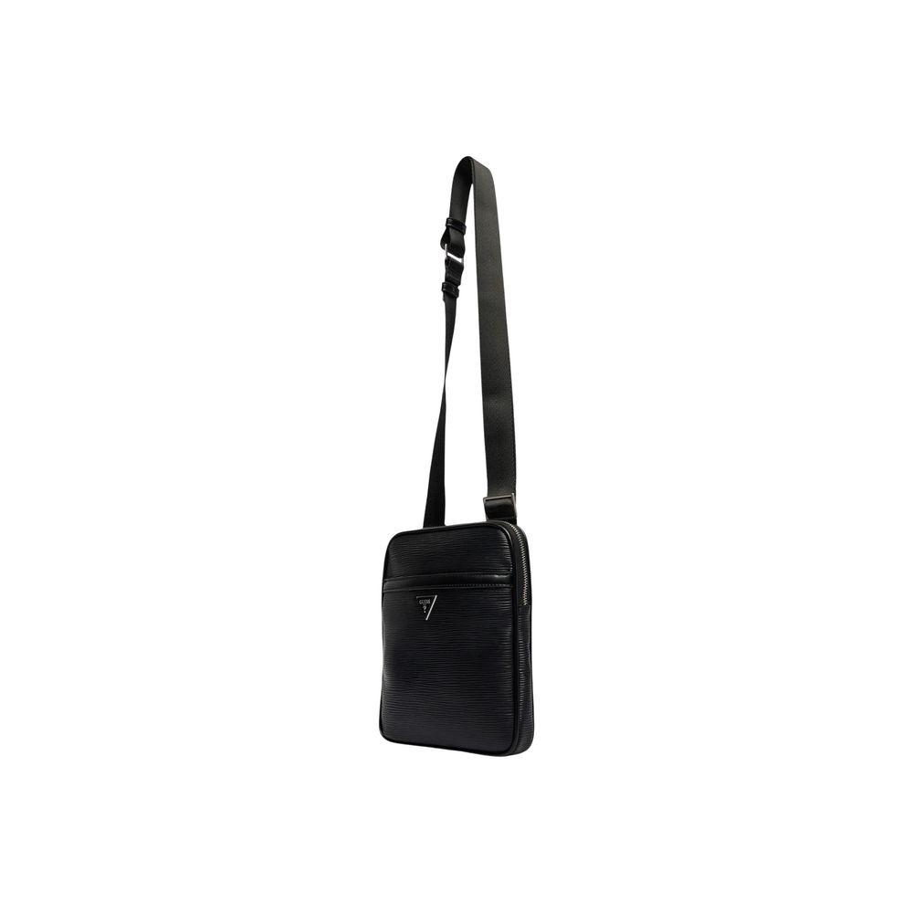 Schwarze Polyethylen-Messenger-Tasche Guess