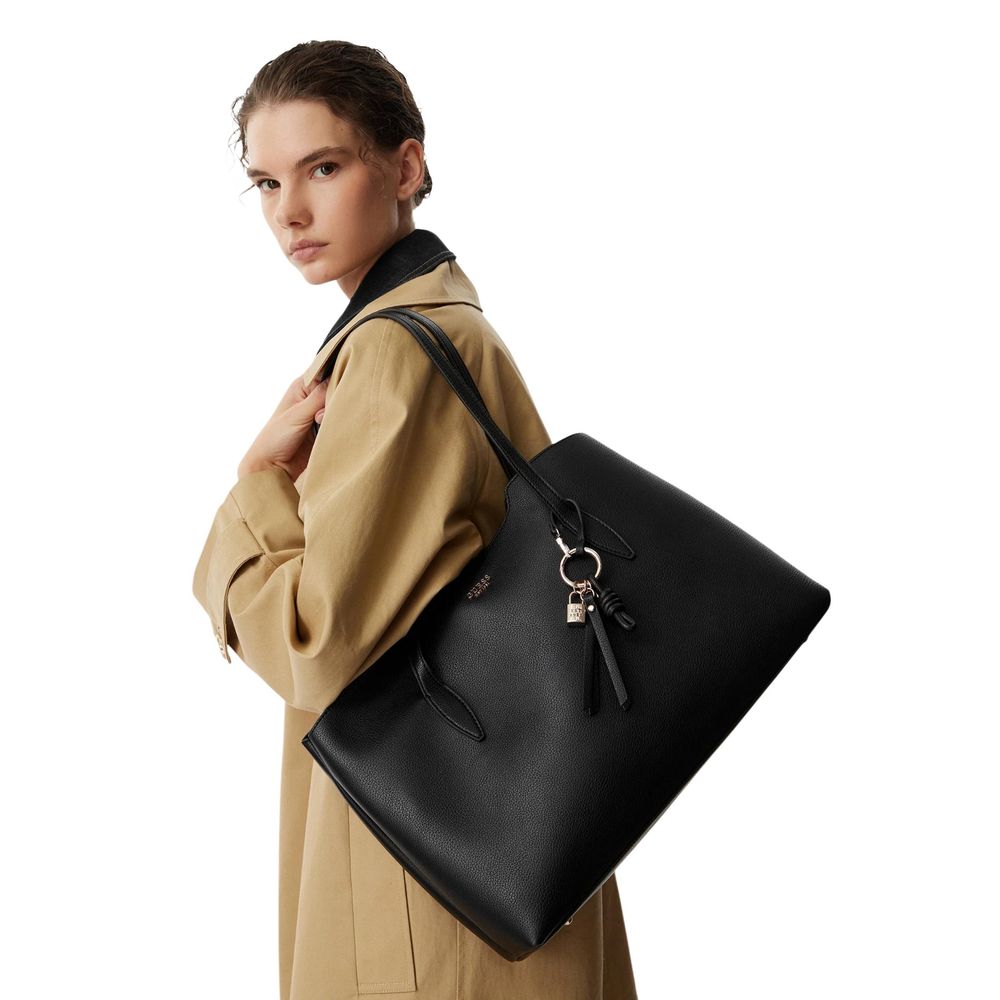 Schwarze Handtasche aus Polyethylen Guess
