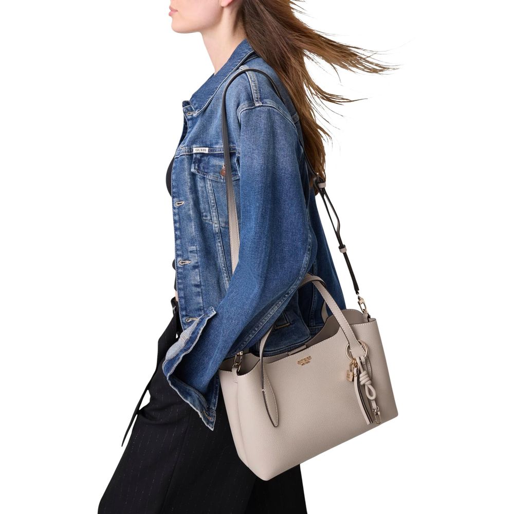Beige Polyethylene Handbag Guess