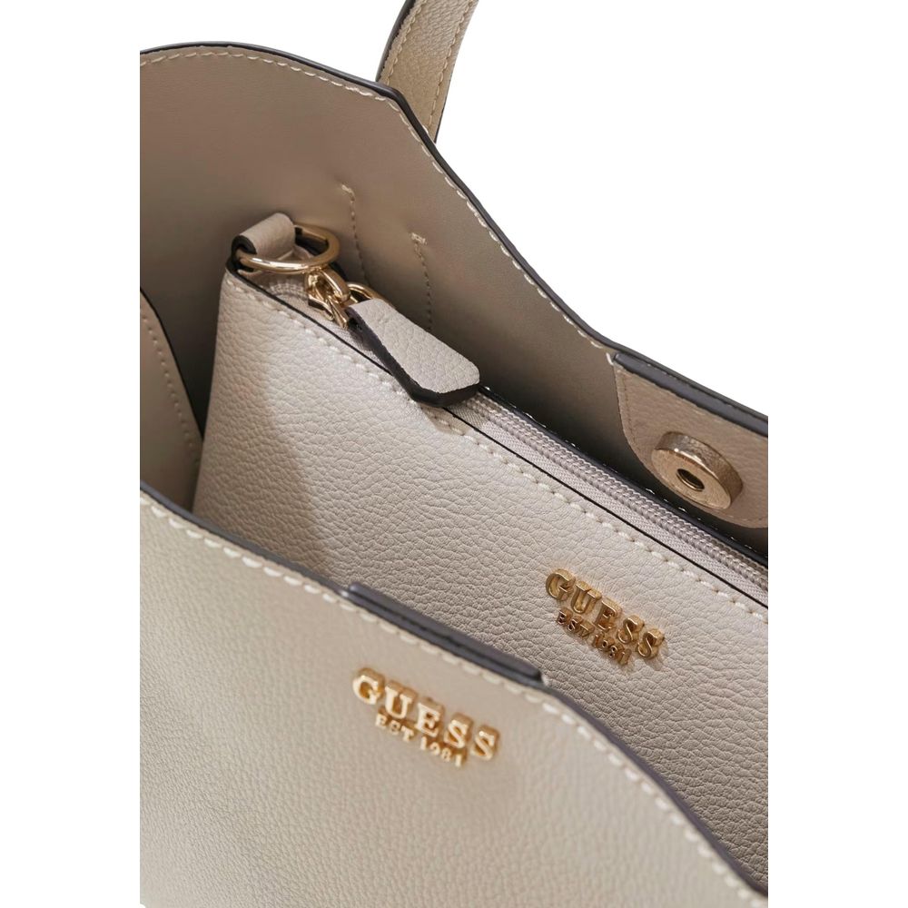 Beige Polyethylene Handbag Guess