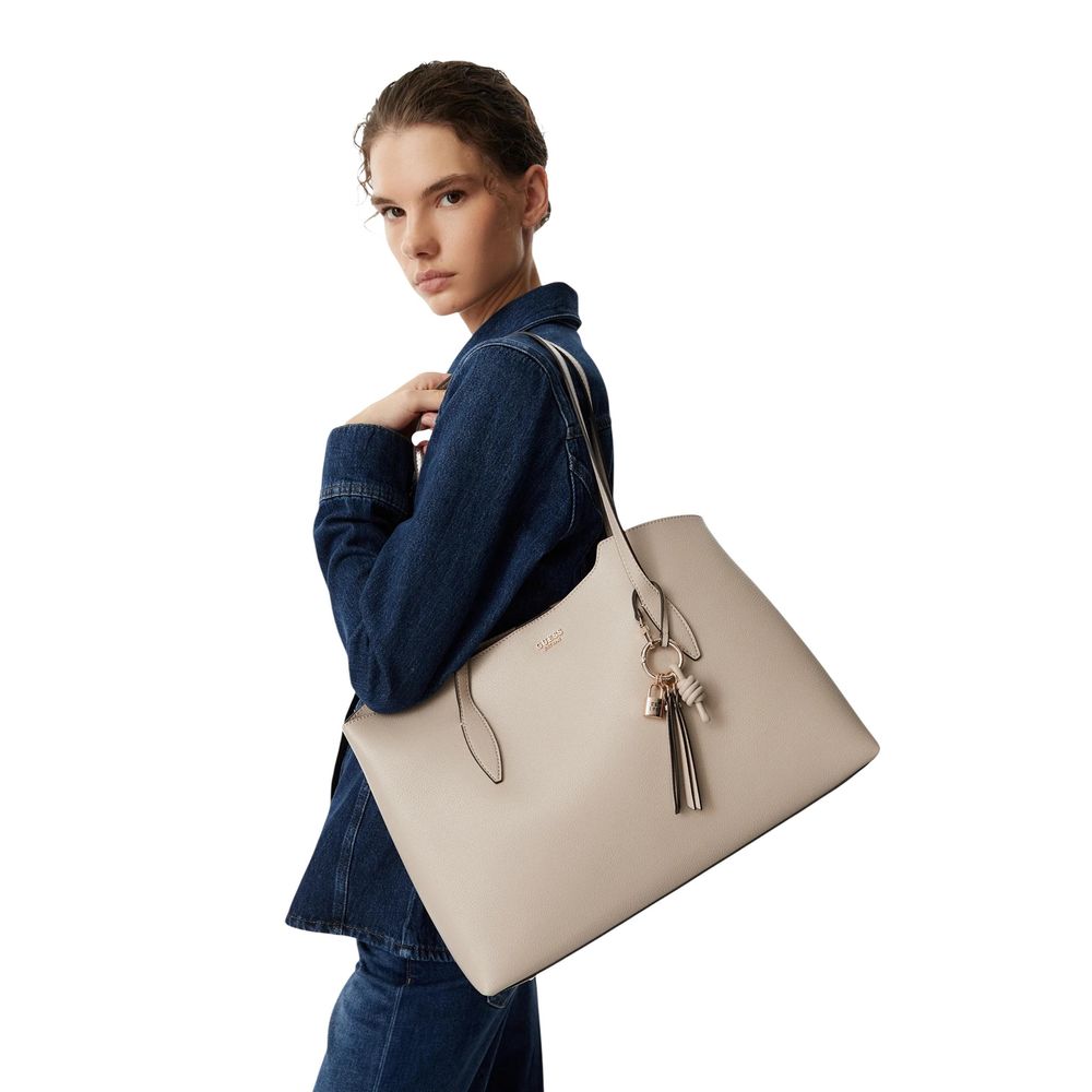 Goldene Polyethylen-Handtasche Guess