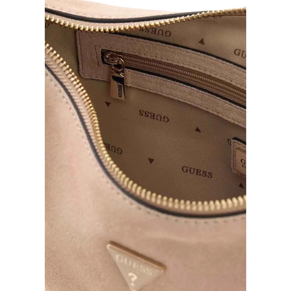 Beige Wildleder-Handtasche Guess