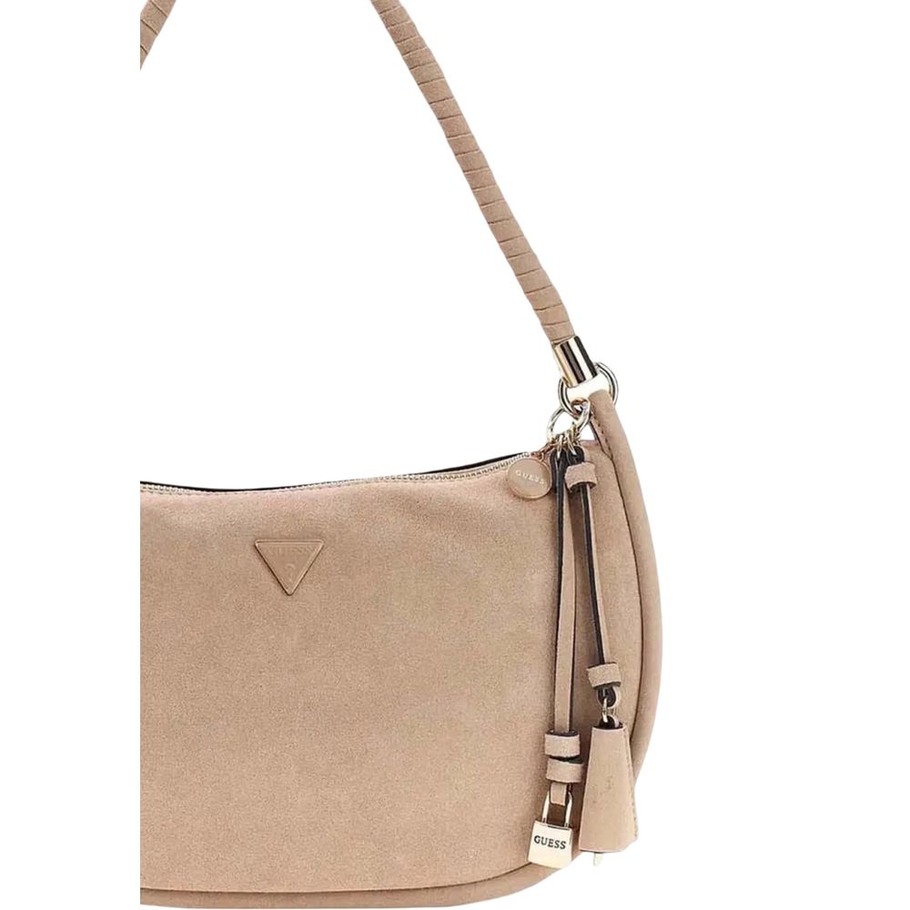 Beige Wildleder-Handtasche Guess