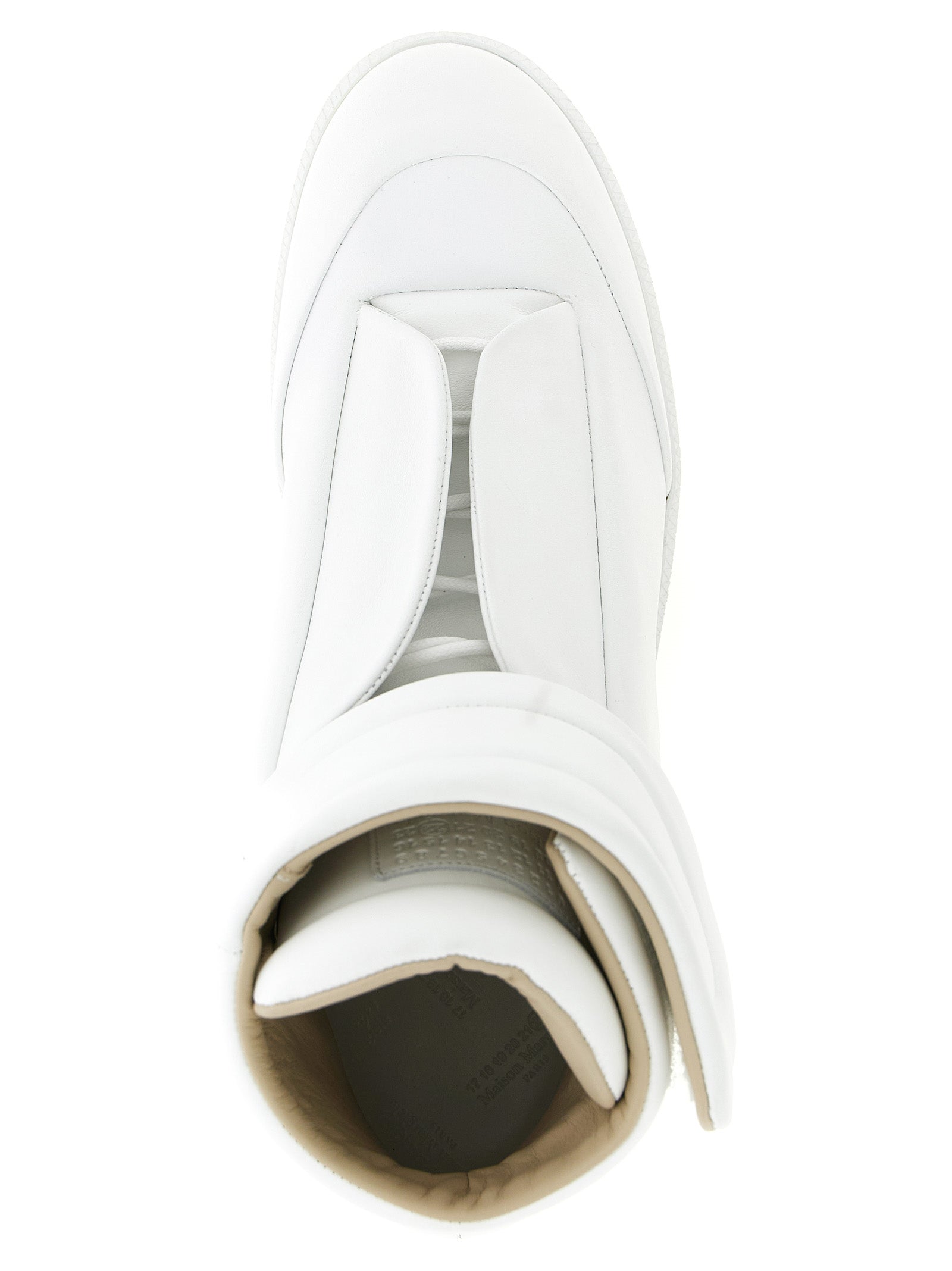 Weiße Kalbsleder High-Top-Sneaker Maison Margiela