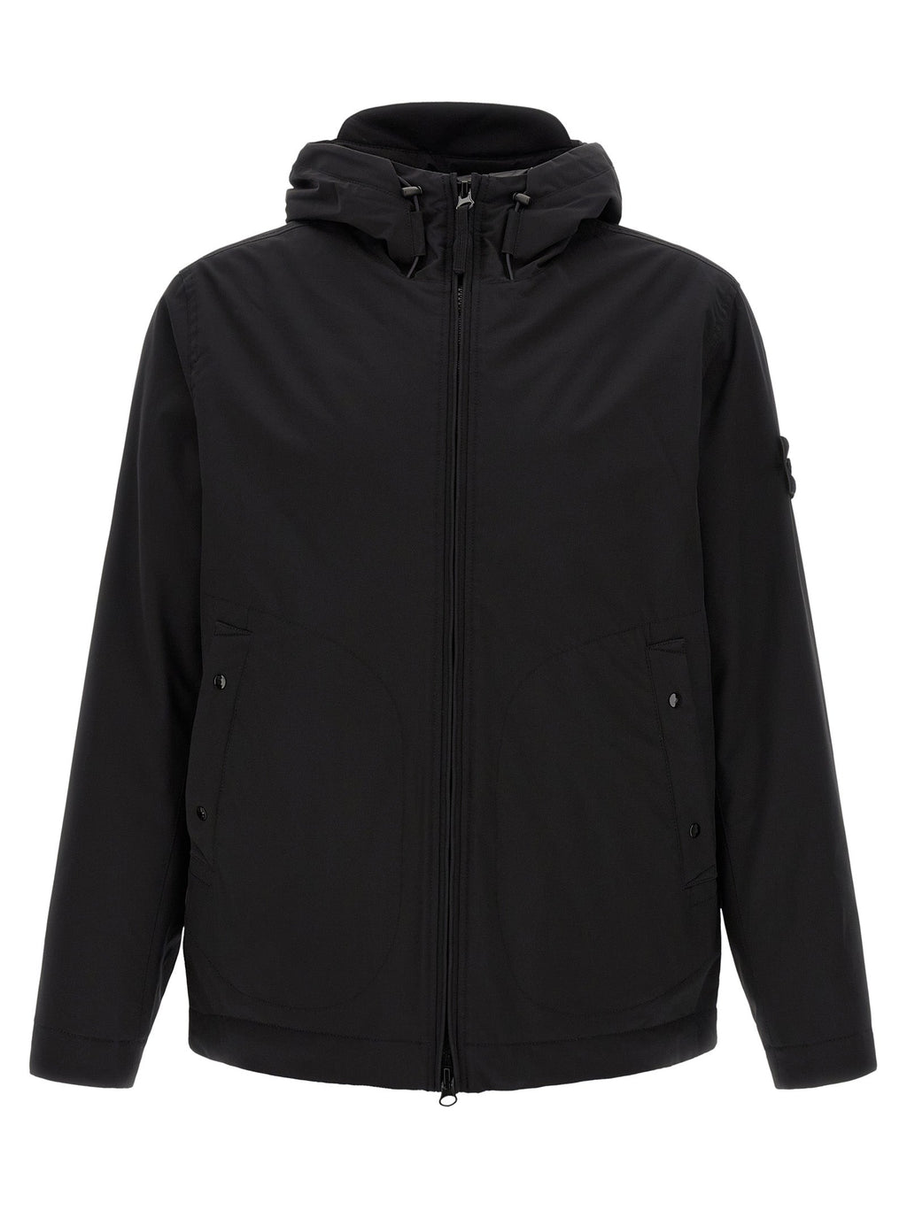 Schwarze Shell-Jacke aus Polyester Stone Island