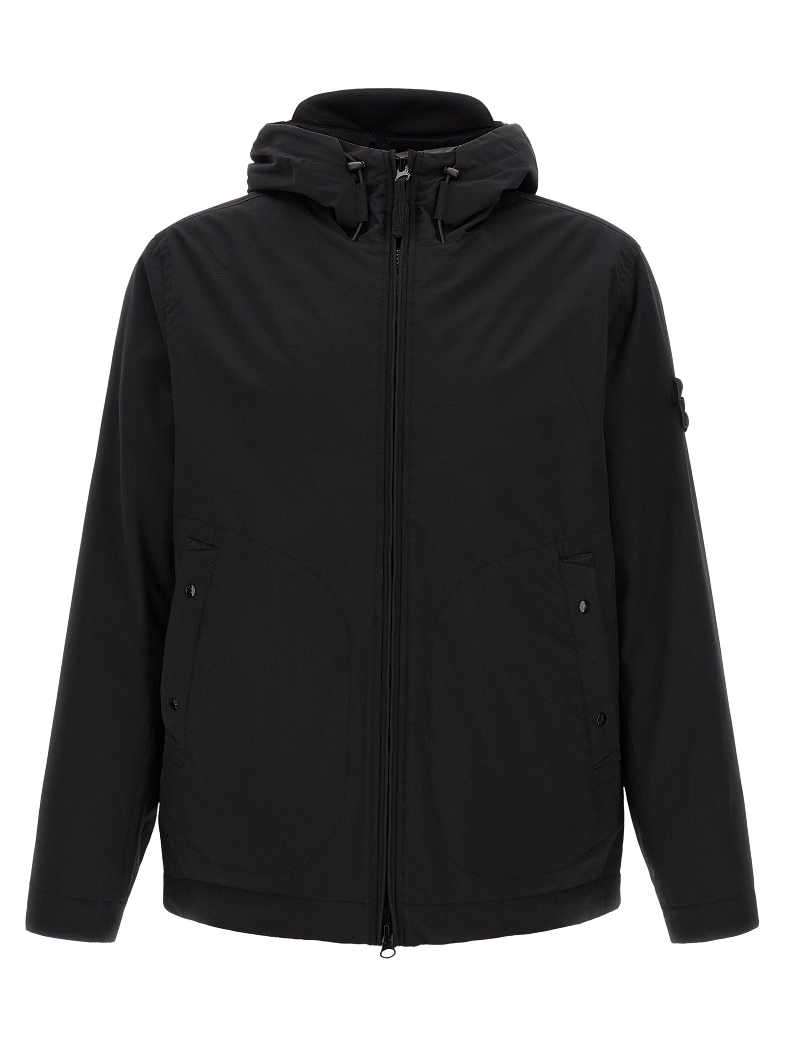 Schwarze Shell-Jacke aus Polyester Stone Island