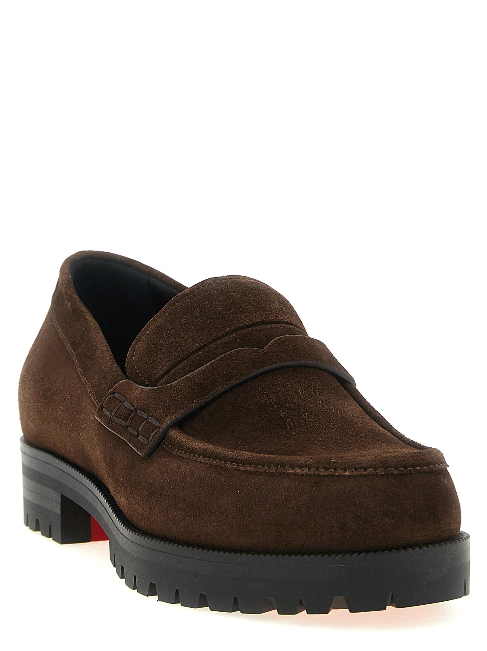 Braune Kalbsleder-Slipper Christian Louboutin