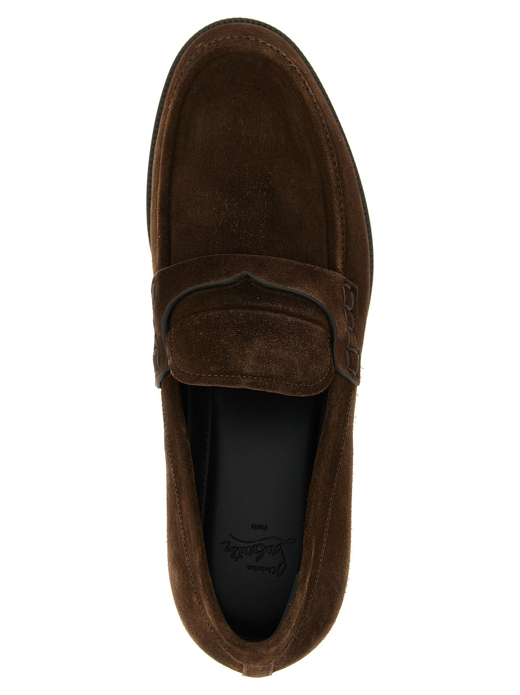 Braune Kalbsleder-Slipper Christian Louboutin