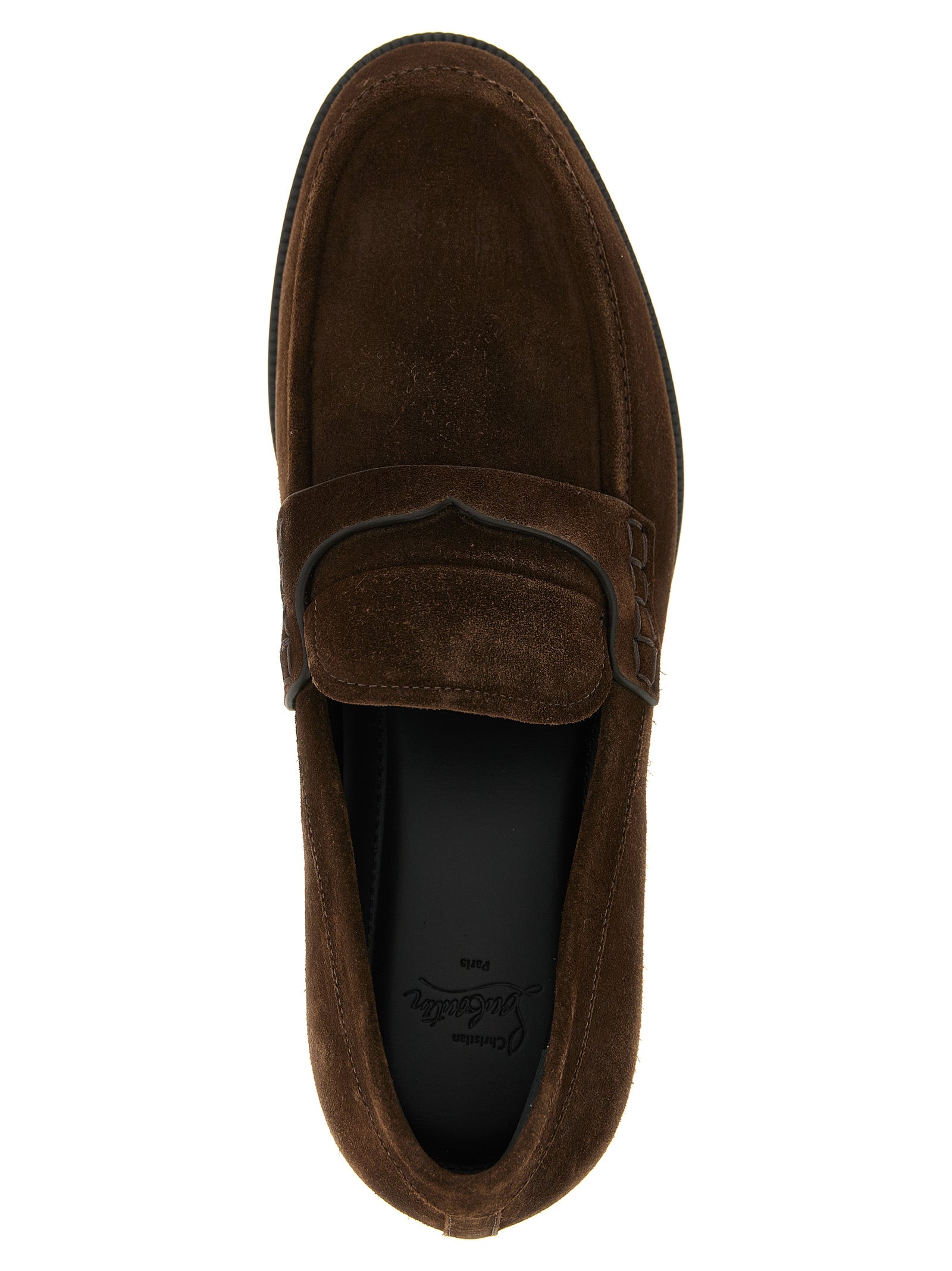 Braune Kalbsleder-Slipper Christian Louboutin