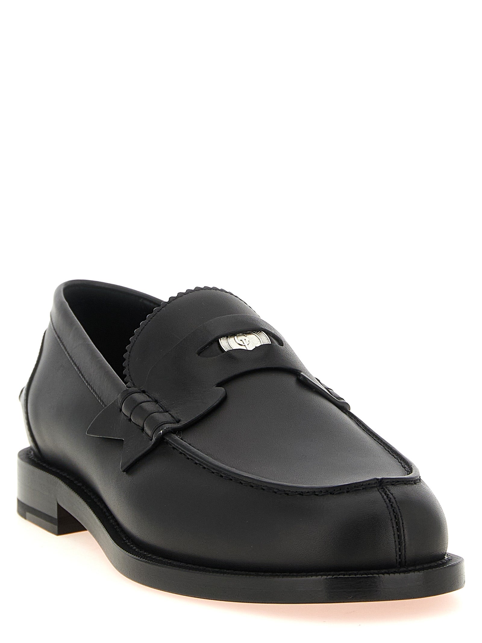 Schwarze Loafer aus Kalbsleder zum Hineinschlüpfen Christian Louboutin