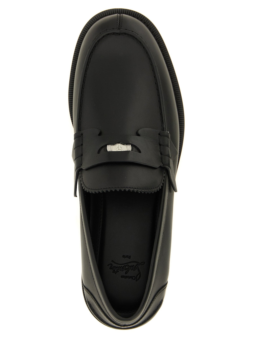 Schwarze Loafer aus Kalbsleder zum Hineinschlüpfen Christian Louboutin