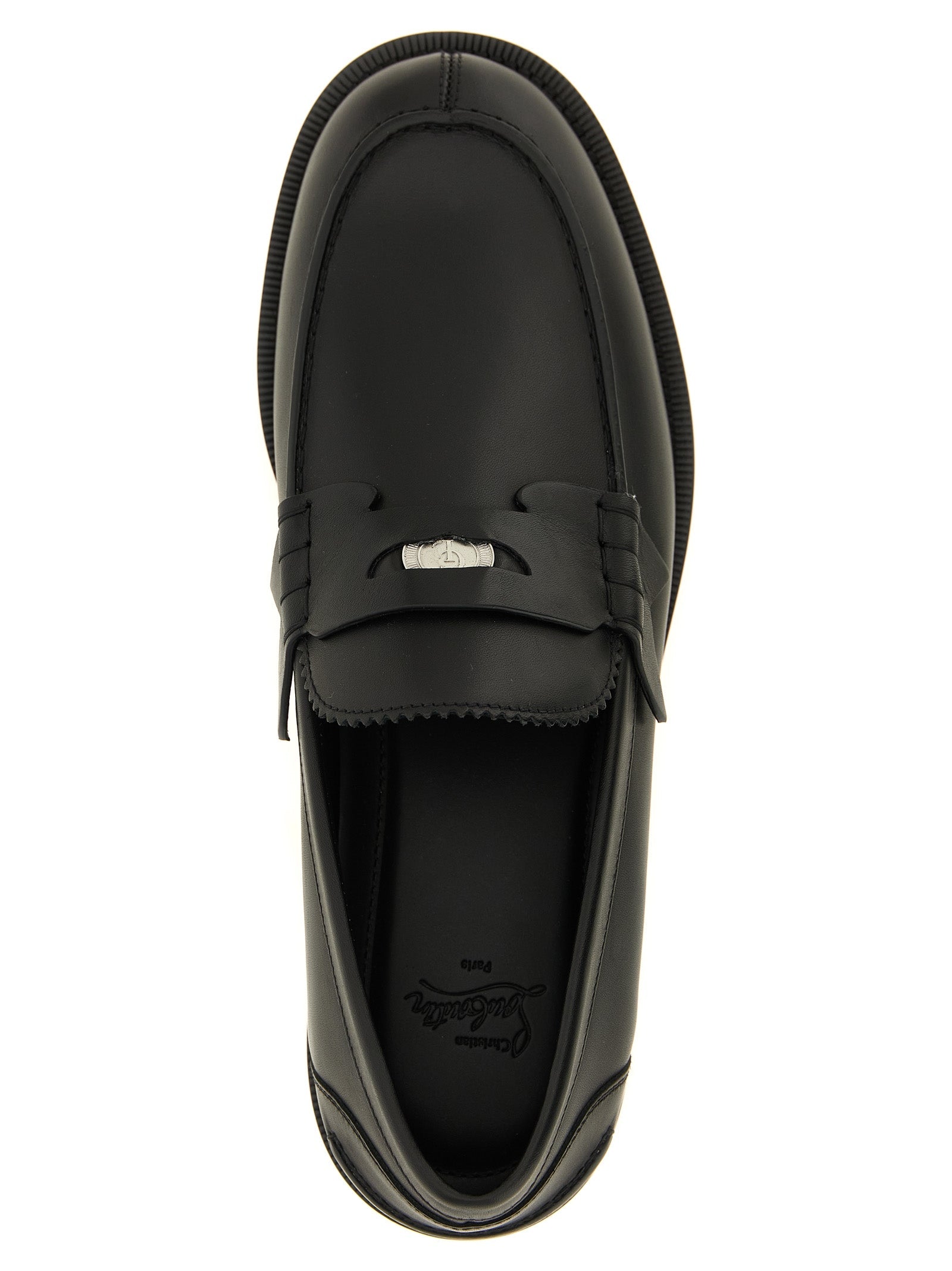 Schwarze Loafer aus Kalbsleder zum Hineinschlüpfen Christian Louboutin