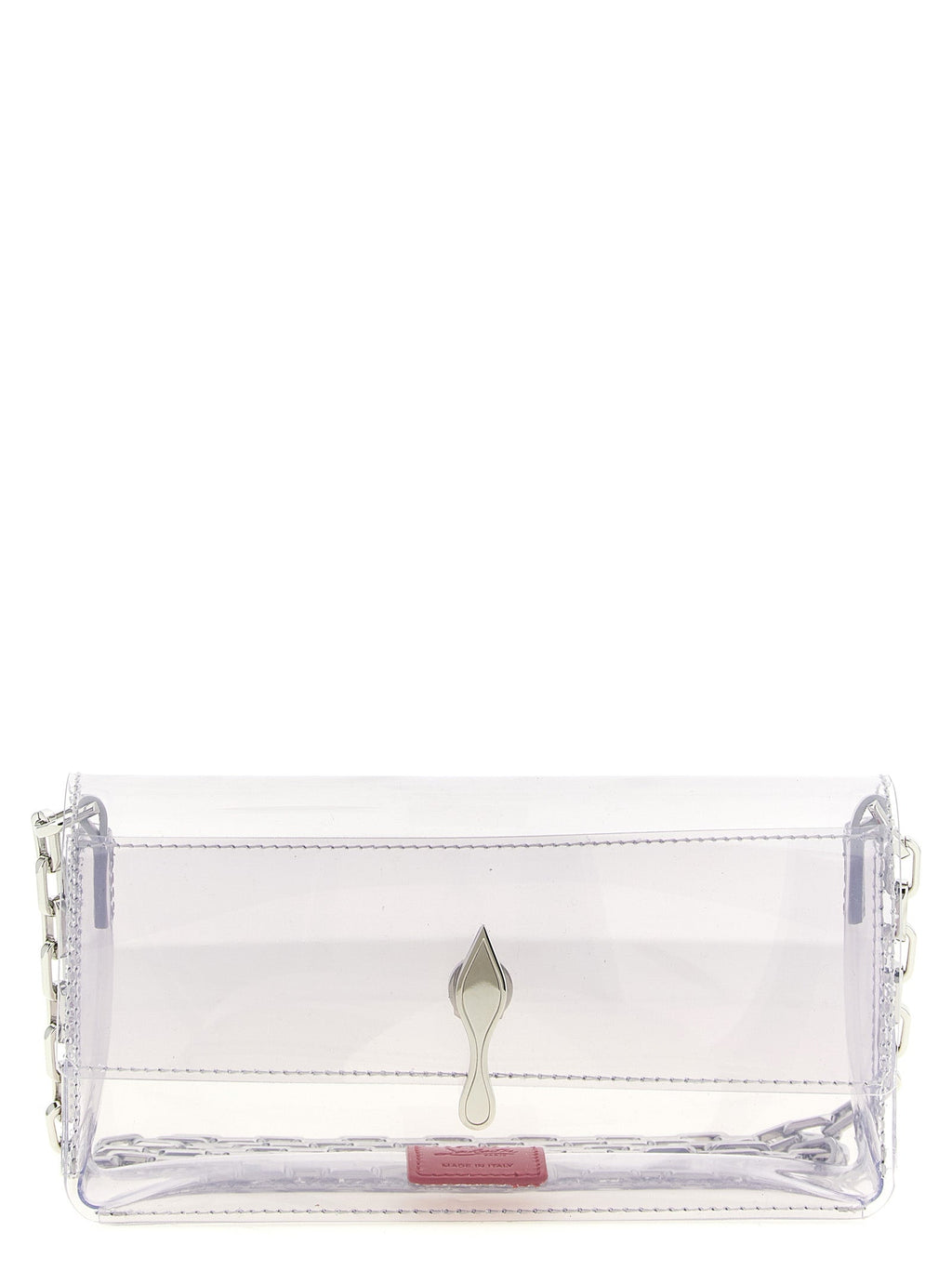 Silberne PVC Clutch Tasche Christian Louboutin