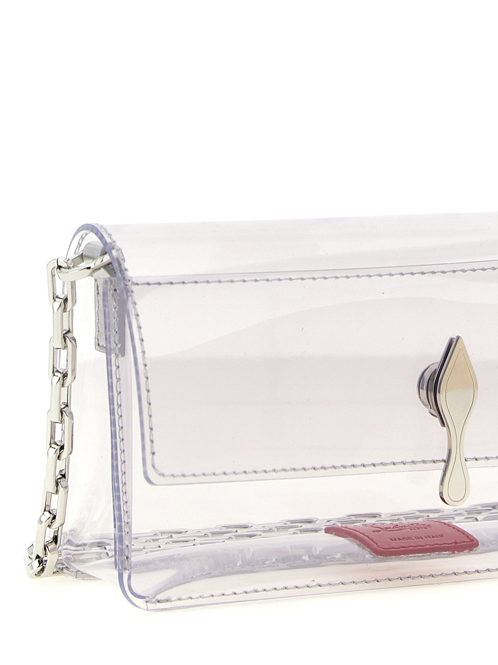Silberne PVC Clutch Tasche Christian Louboutin