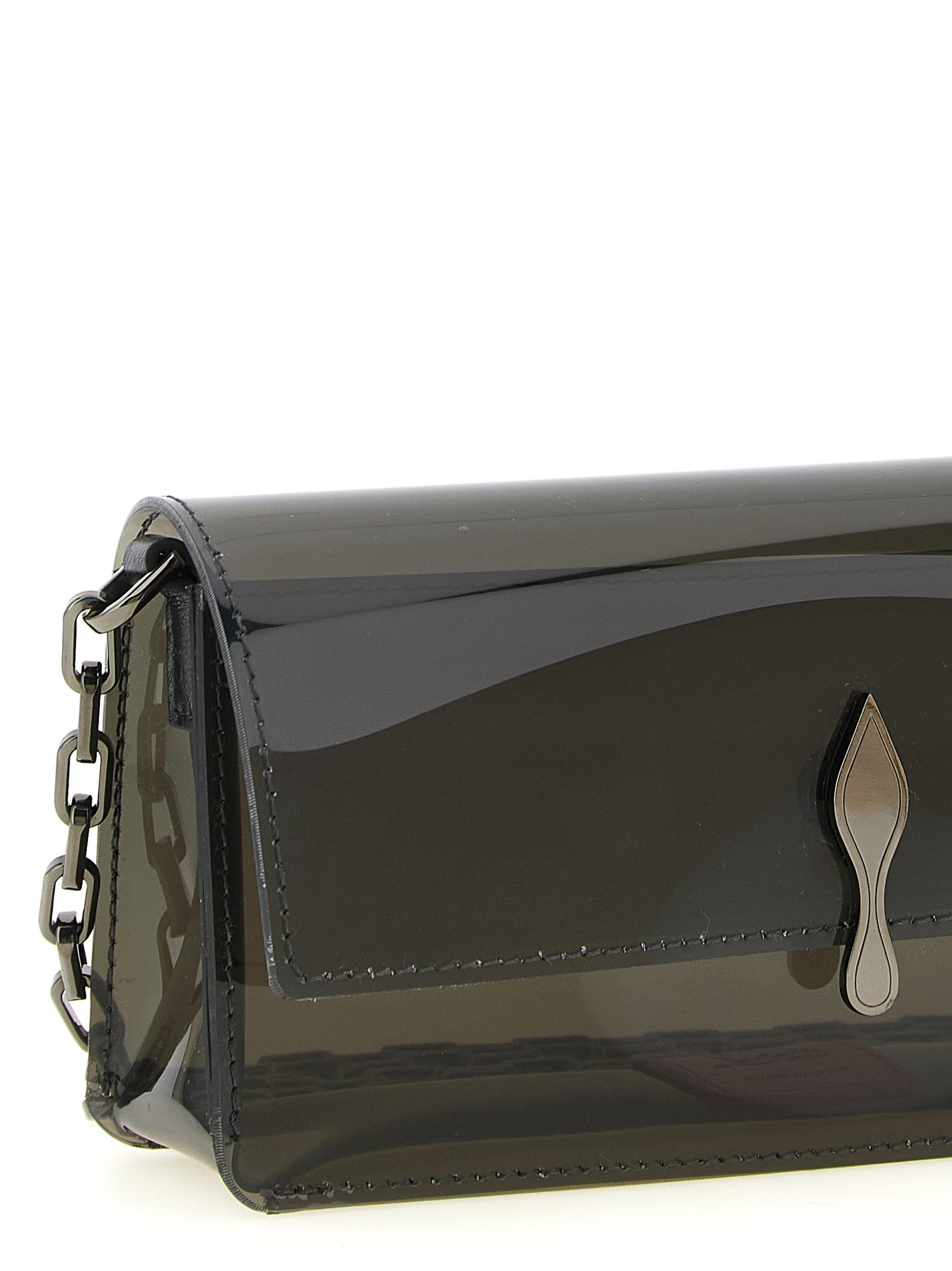 Schwarze PVC Clutch Bag Christian Louboutin