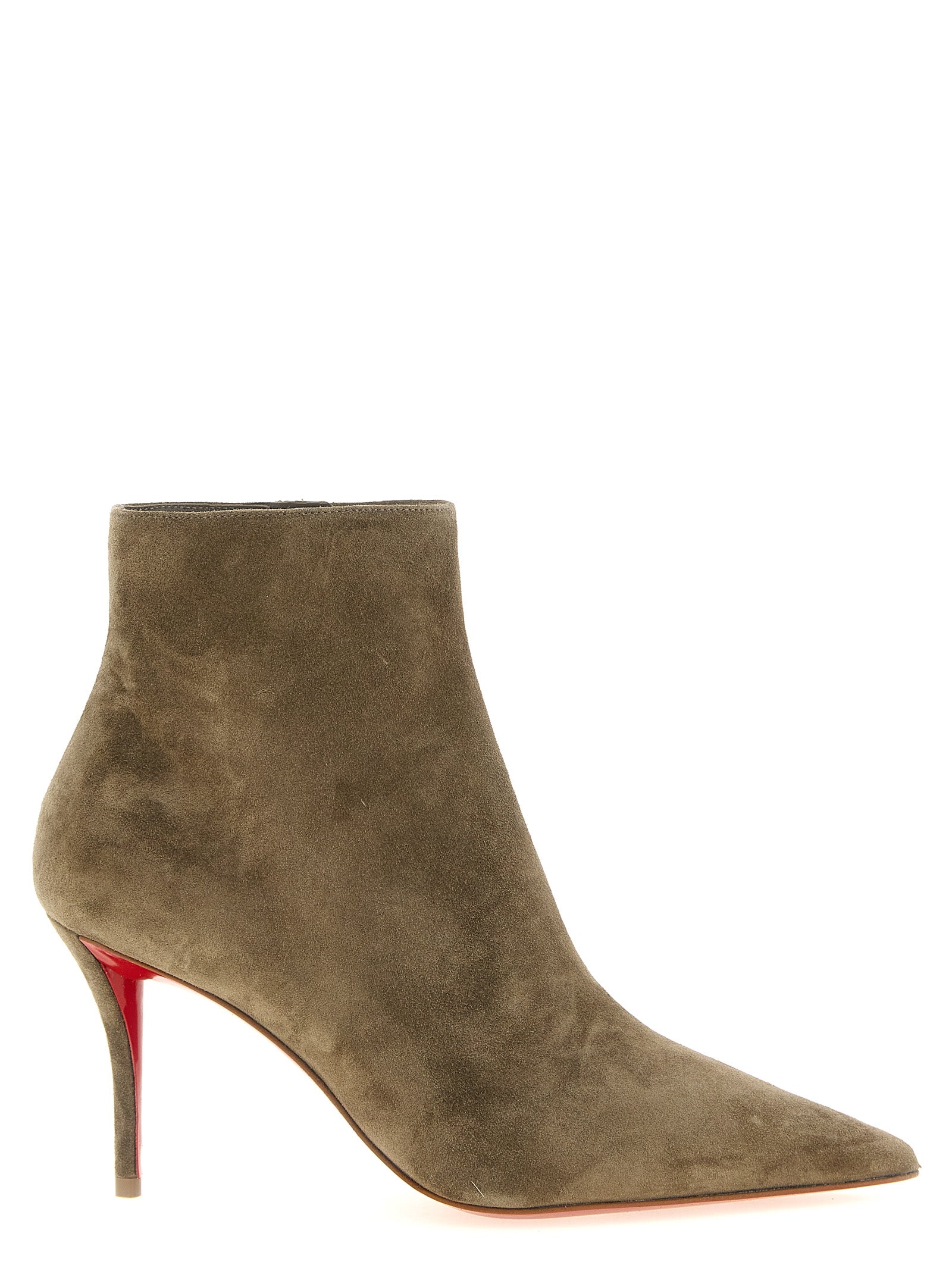 Beige Calfskin Ankle Boots Christian Louboutin
