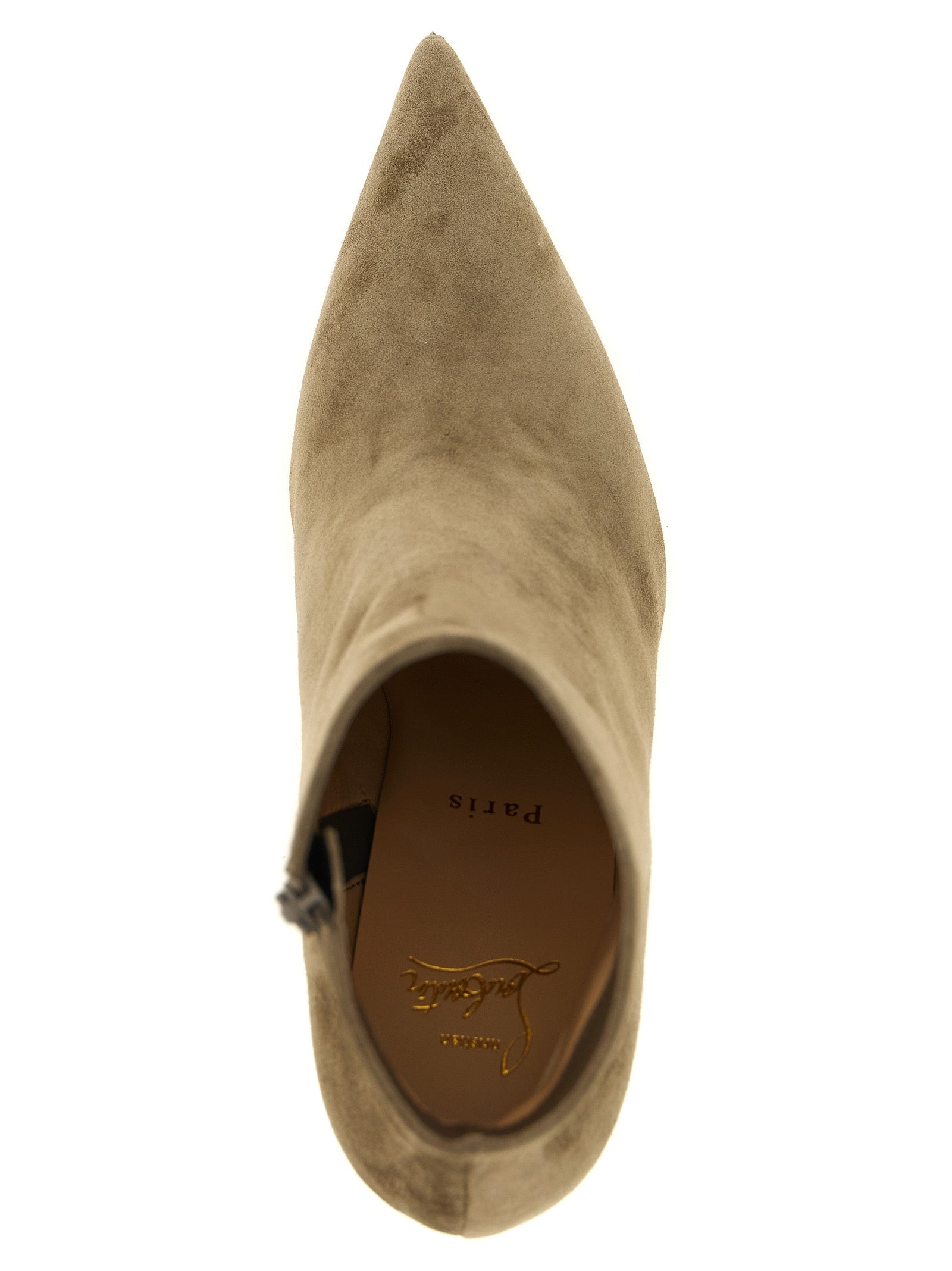 Beige Calfskin Ankle Boots Christian Louboutin
