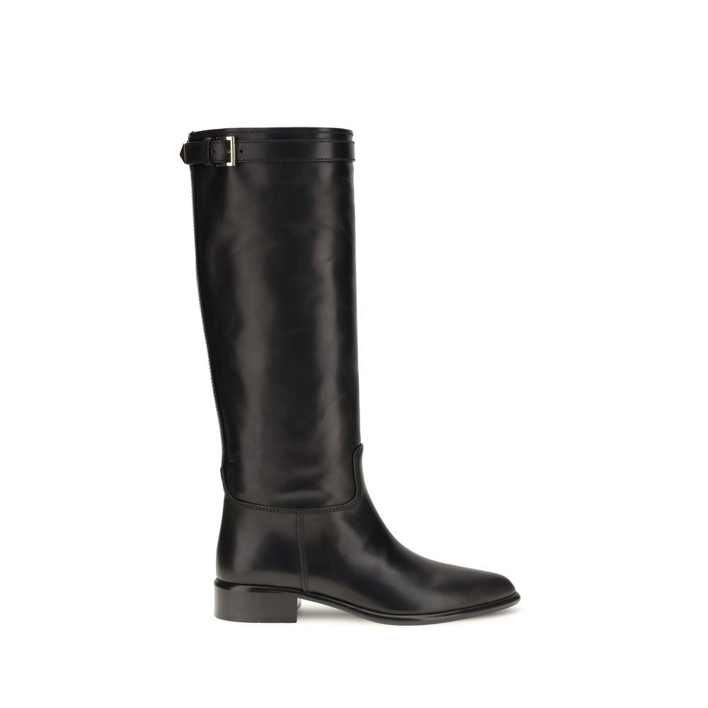 Schwarze Ankle Boots aus Kalbsleder Bos Taurus Prada