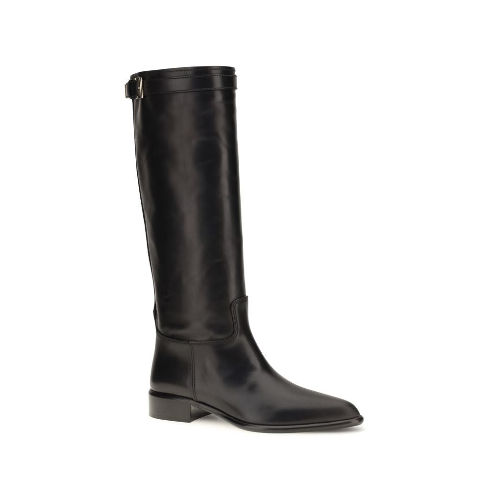 Schwarze Ankle Boots aus Kalbsleder Bos Taurus Prada
