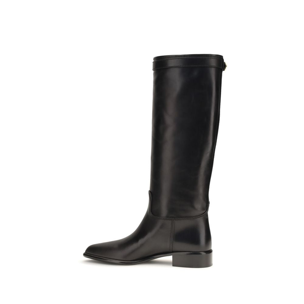 Schwarze Ankle Boots aus Kalbsleder Bos Taurus Prada