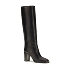 Schwarze Kalbsleder Bos Taurus High Heel Stiefel Prada