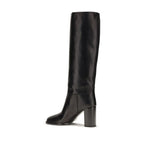 Schwarze Kalbsleder Bos Taurus High Heel Stiefel Prada