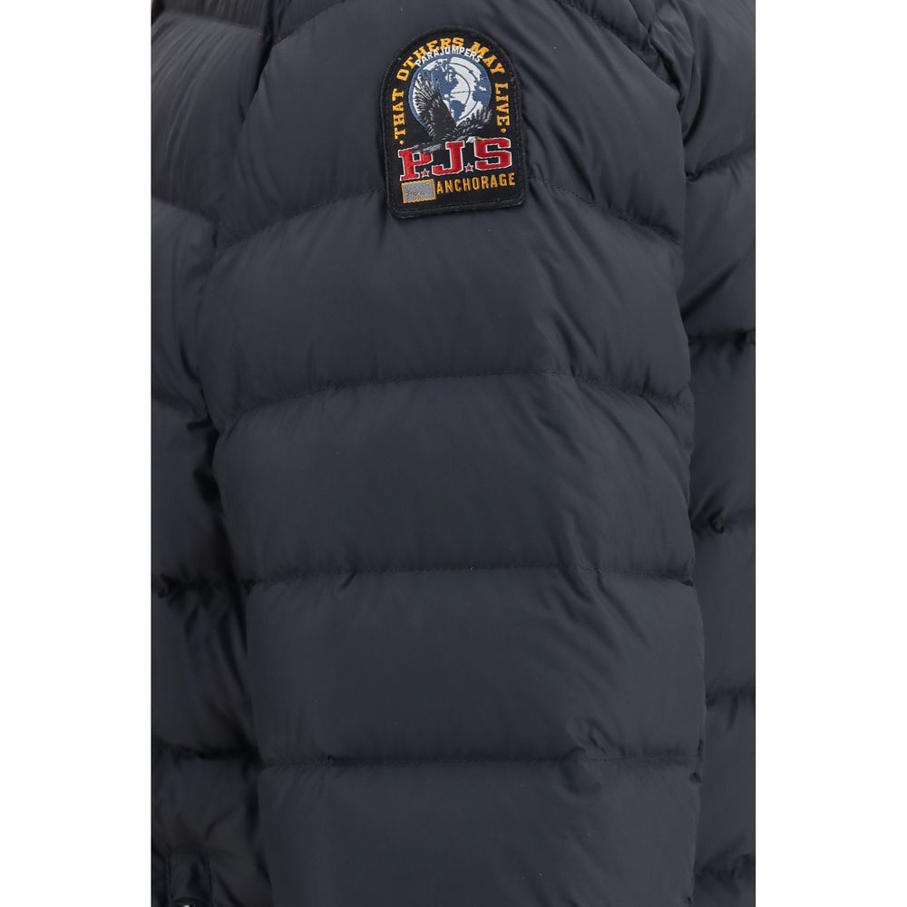 Schwarze Polyamid-Jacke in voller Länge Parajumpers