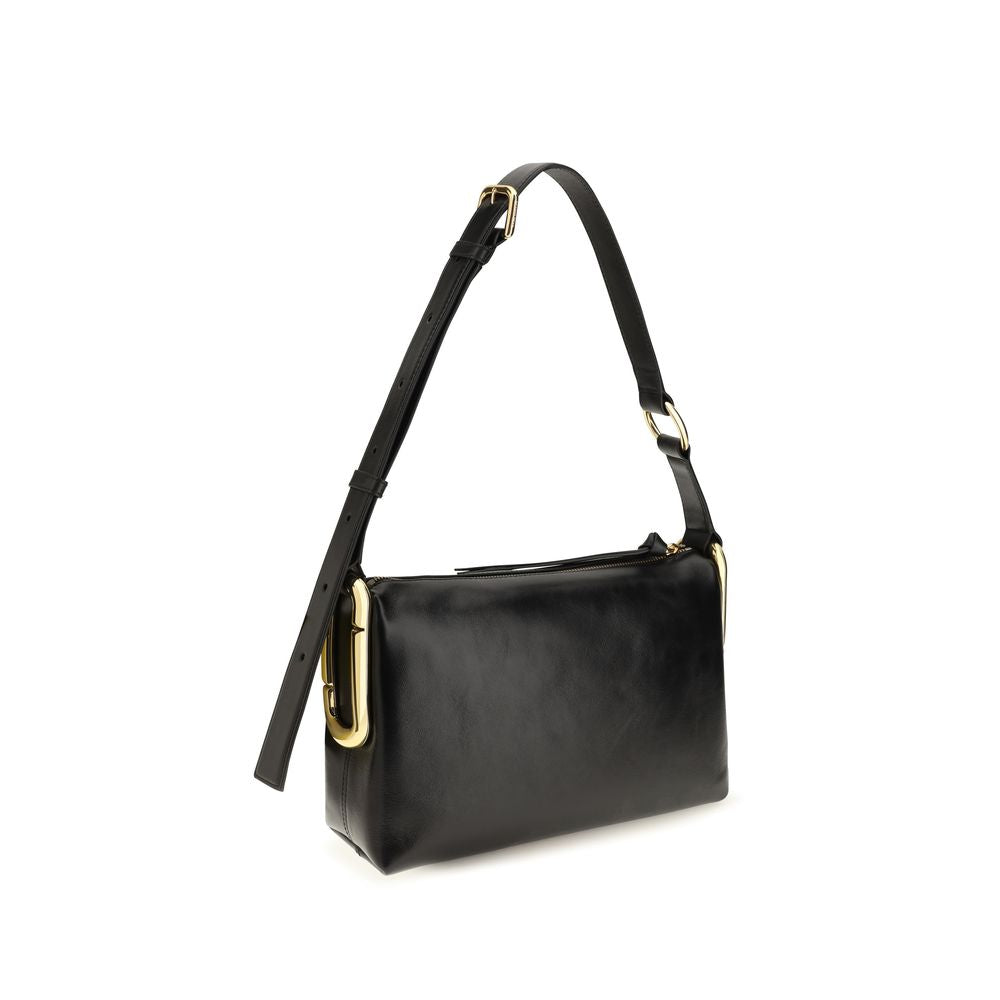 Schwarze Bos Taurus Kalbsleder Schultertasche Marc Jacobs
