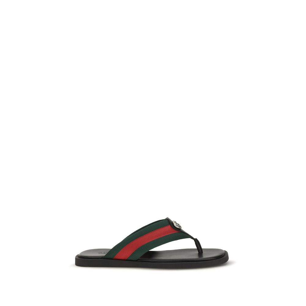 Schwarze Flip-Flop-Sandalen aus Nylon Gucci