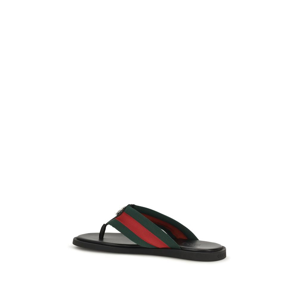 Schwarze Flip-Flop-Sandalen aus Nylon Gucci