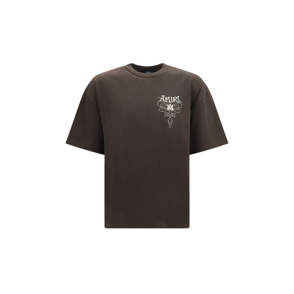 Braunes Baumwoll-T-Shirt Amiri