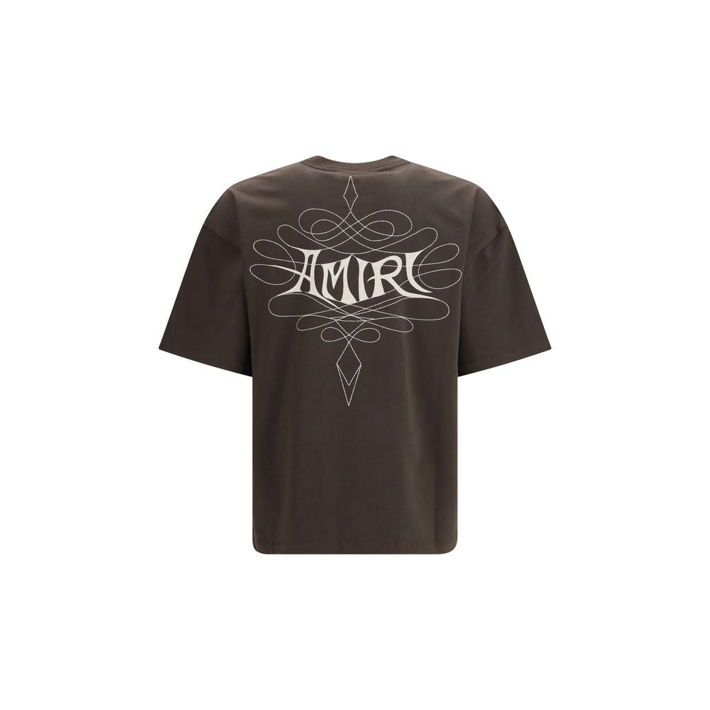 Braunes Baumwoll-T-Shirt Amiri