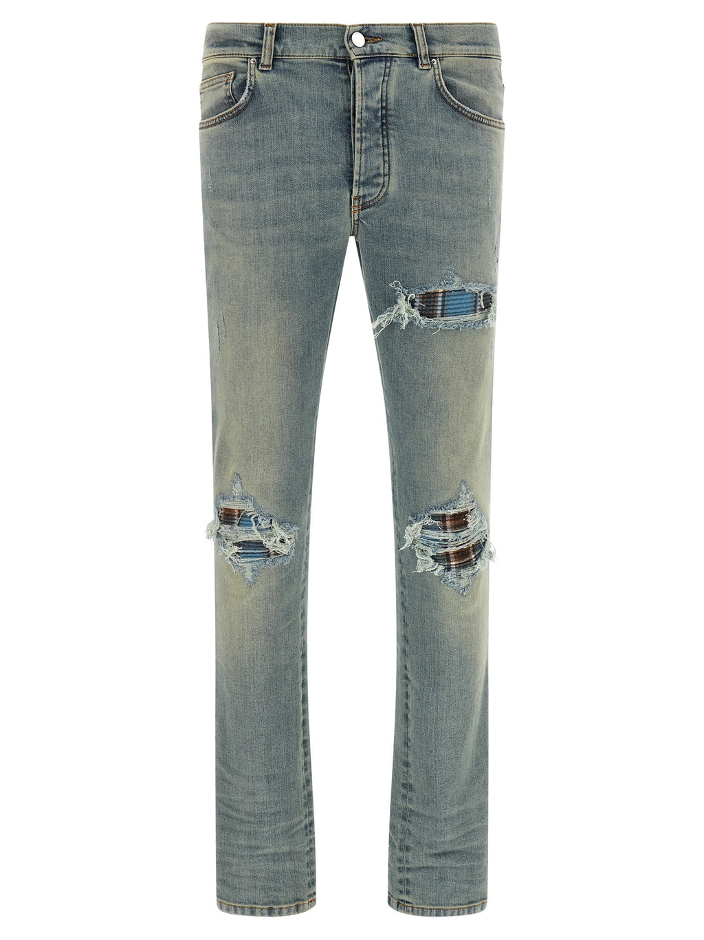 Blaue Baumwoll-Skinny-Jeans Amiri