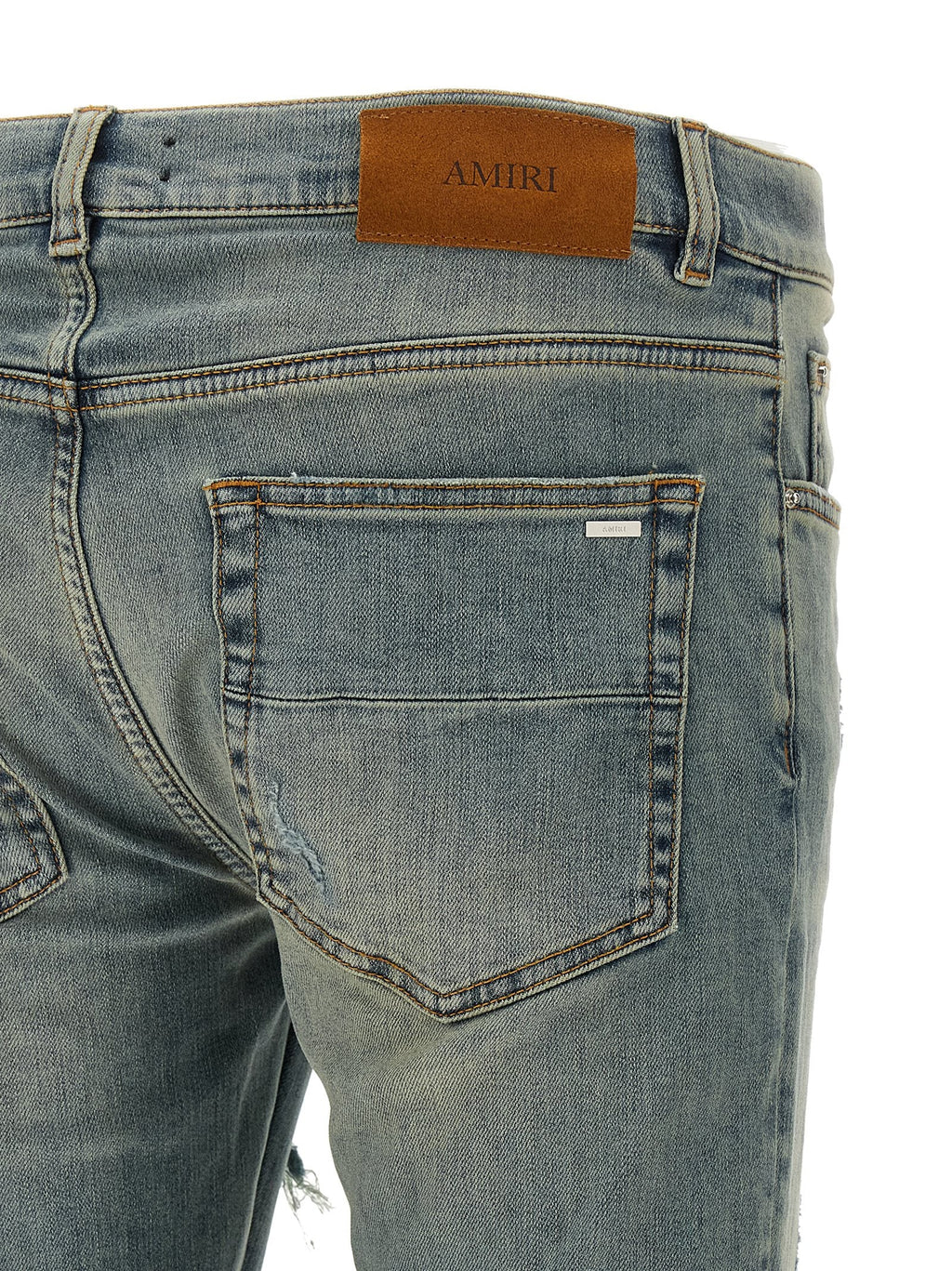 Blaue Baumwoll-Skinny-Jeans Amiri