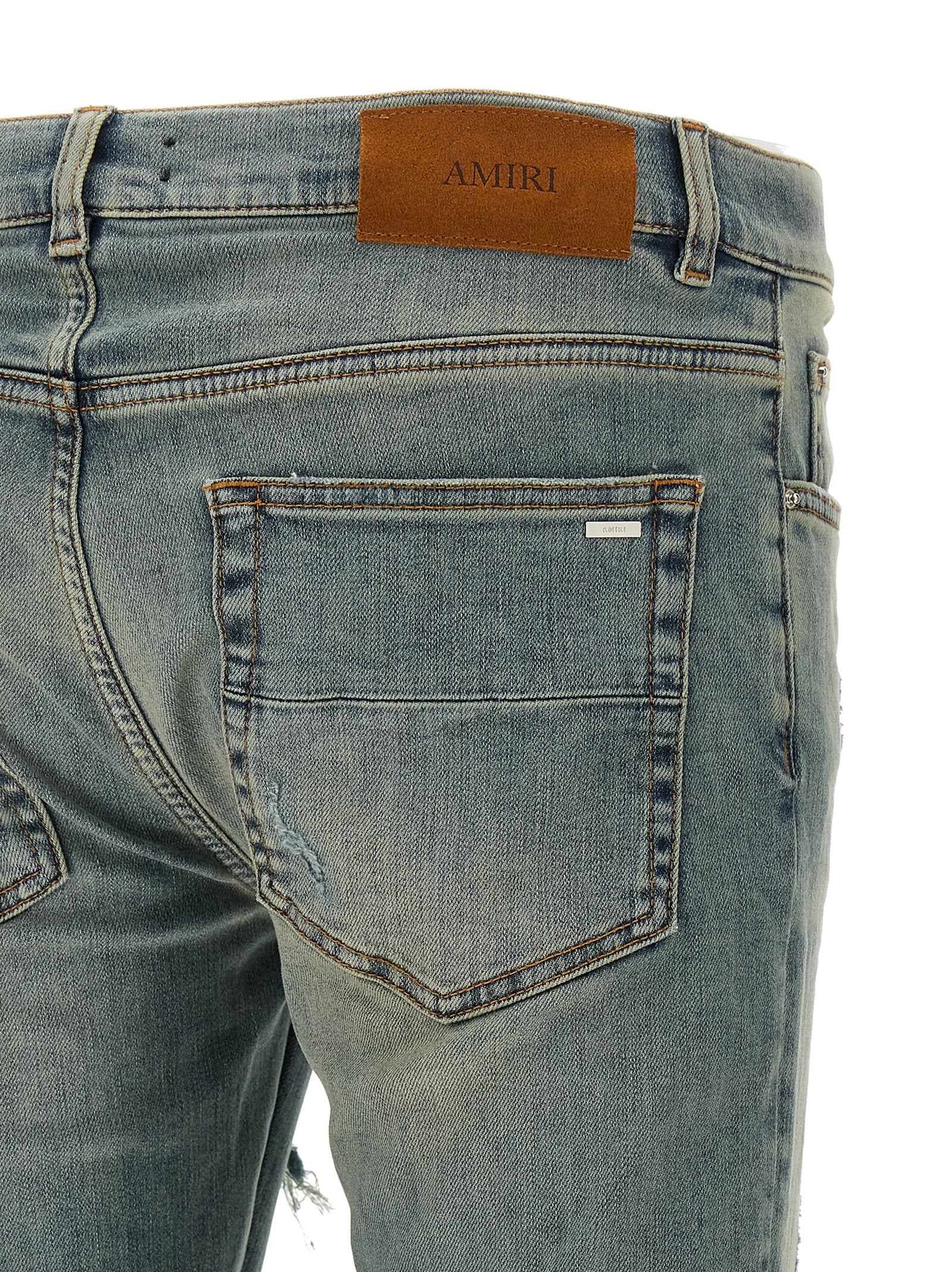 Blaue Baumwoll-Skinny-Jeans Amiri